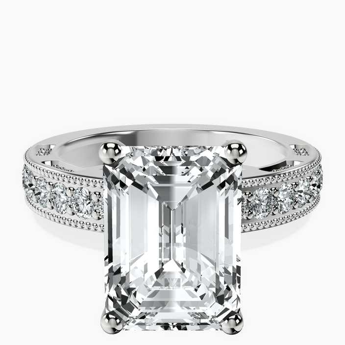 Platinum Regalia Milgrain Lab Diamond Ring front image