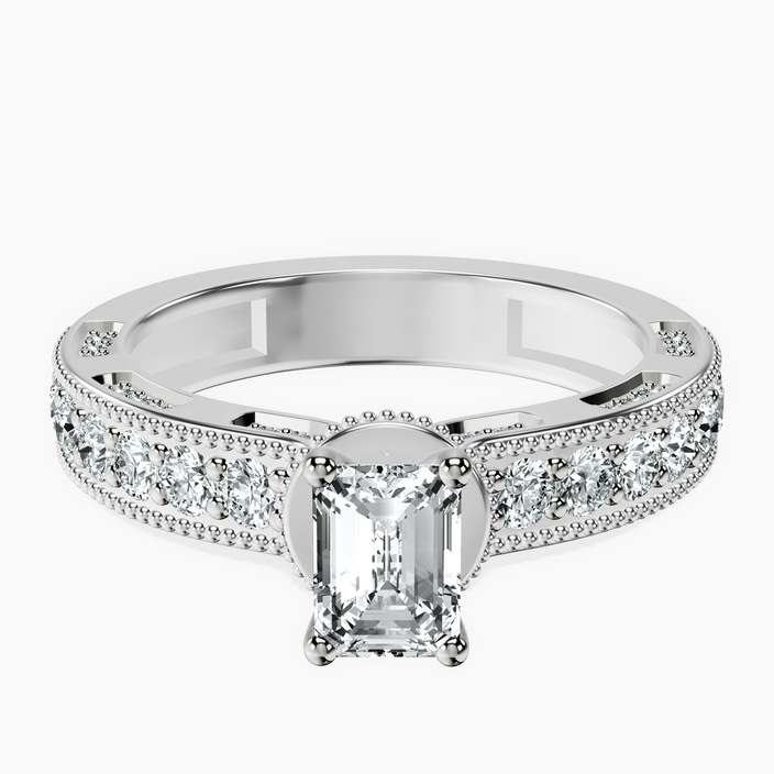 Platinum Regalia Milgrain Lab Diamond Ring front image