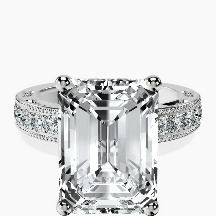 Platinum Regalia Milgrain Lab Diamond Ring front image