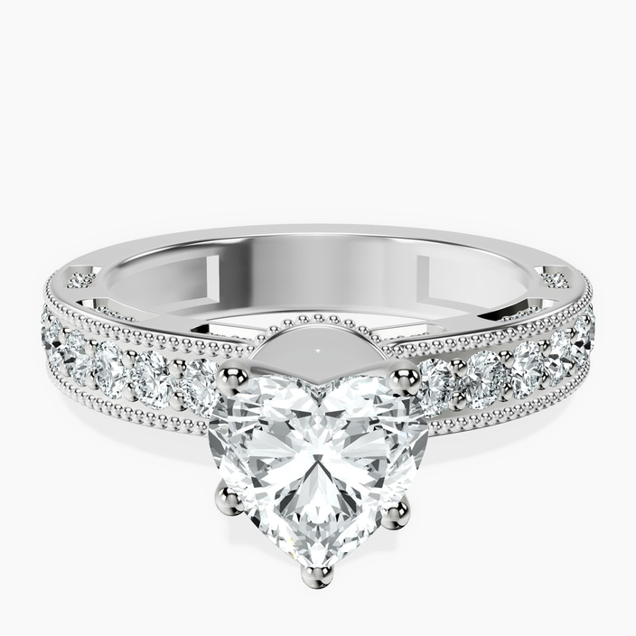 Platinum Regalia Milgrain Lab Diamond Ring front image