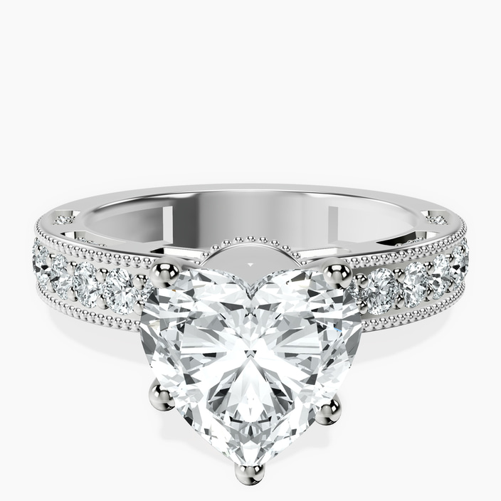 Platinum Regalia Milgrain Lab Diamond Ring front image