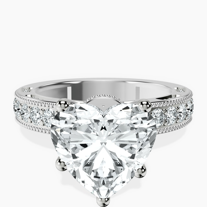 Platinum Regalia Milgrain Lab Diamond Ring front image