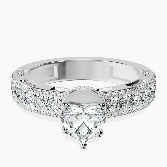 Platinum Regalia Milgrain Lab Diamond Ring front image