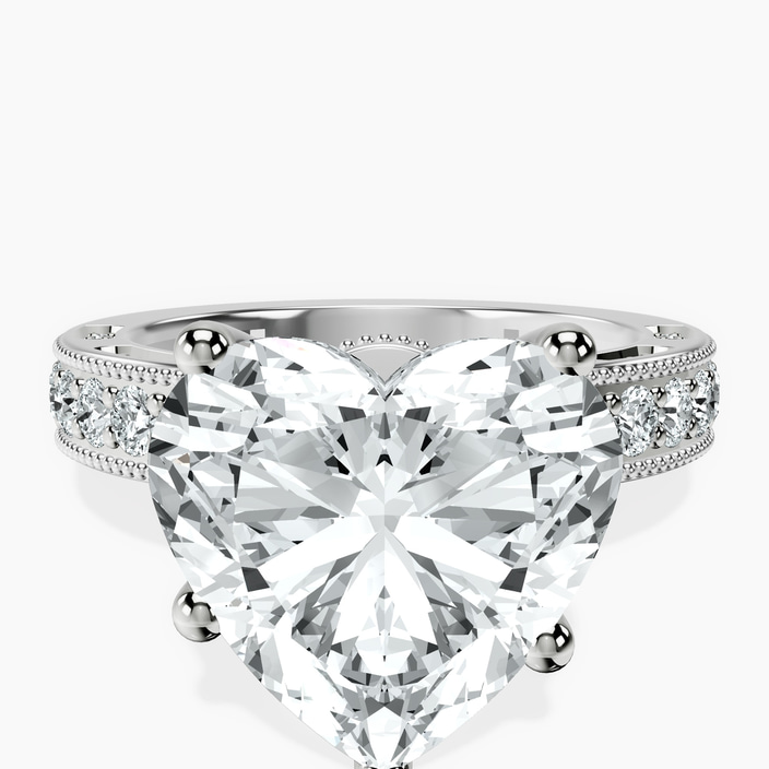 Platinum Regalia Milgrain Lab Diamond Ring front image