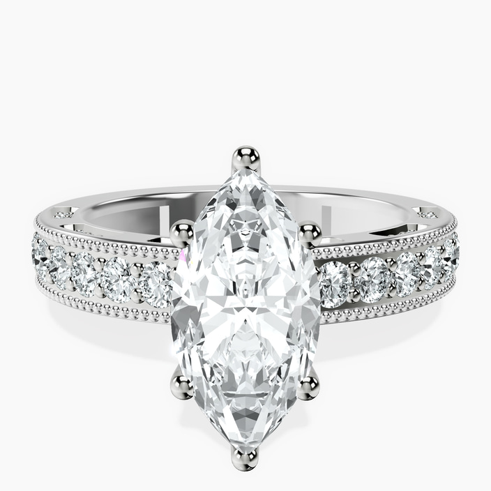 Platinum Regalia Milgrain Lab Diamond Ring front image