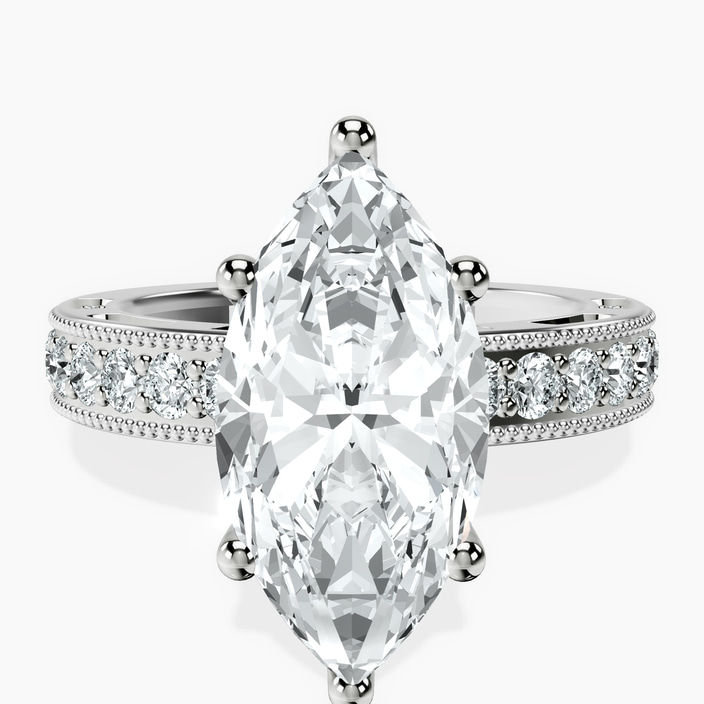 18kt White Gold Regalia Milgrain Lab Diamond Ring front image
