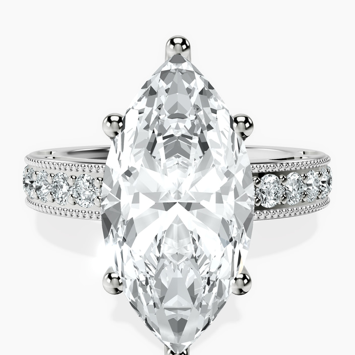 Platinum Regalia Milgrain Lab Diamond Ring front image