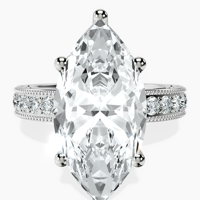 Platinum Regalia Milgrain Lab Diamond Ring front image