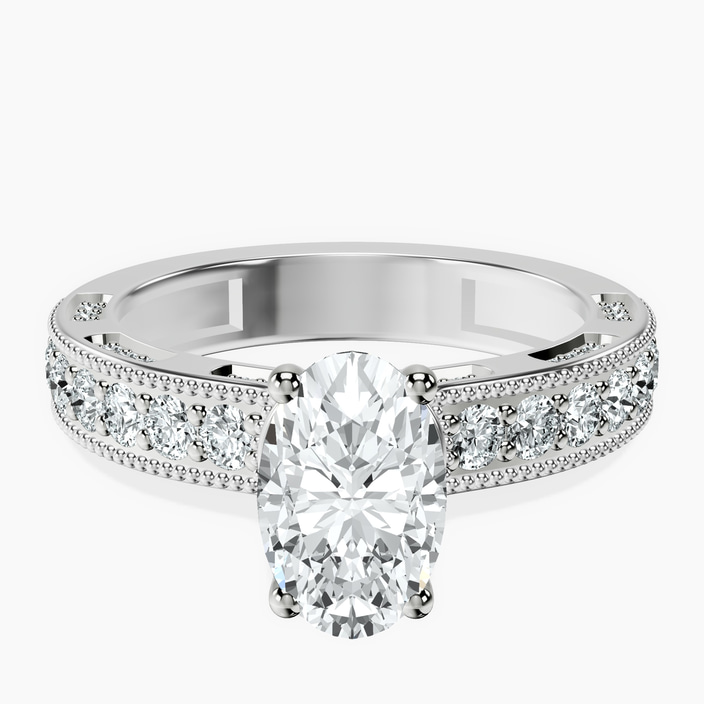 Platinum Regalia Milgrain Lab Diamond Ring front image