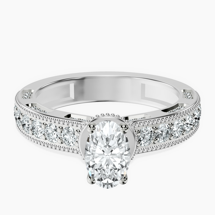 Platinum Regalia Milgrain Lab Diamond Ring front image