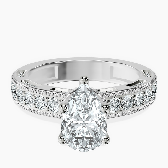 Platinum Regalia Milgrain Lab Diamond Ring front image