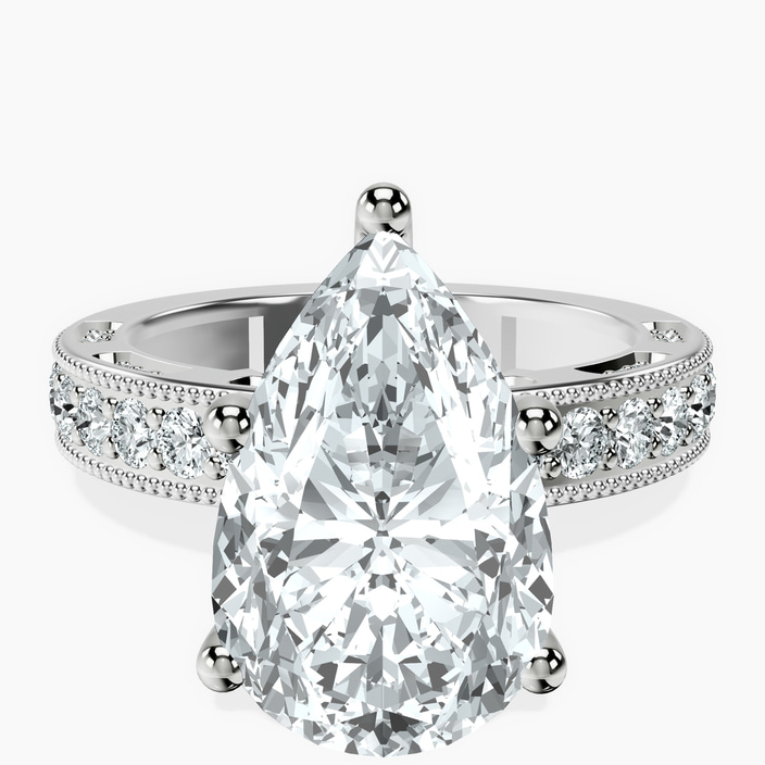 Platinum Regalia Milgrain Lab Diamond Ring front image