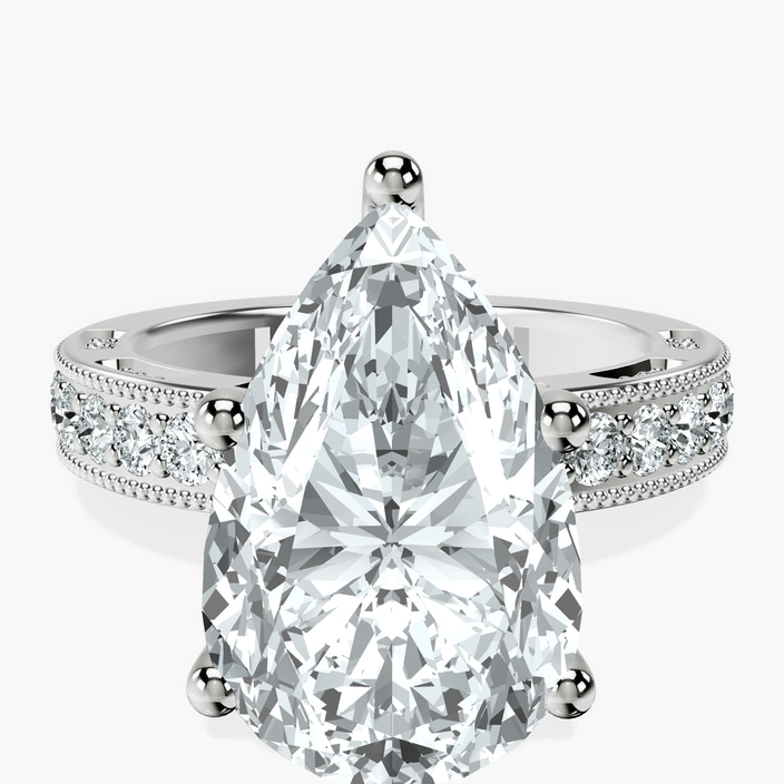 10kt White Gold Regalia Milgrain Lab Diamond Ring front image