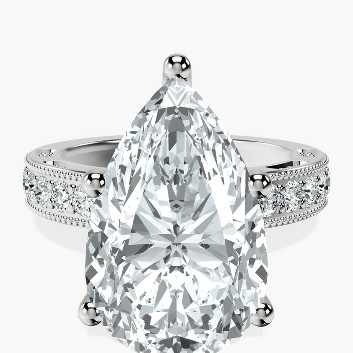 18kt White Gold Regalia Milgrain Lab Diamond Ring front image