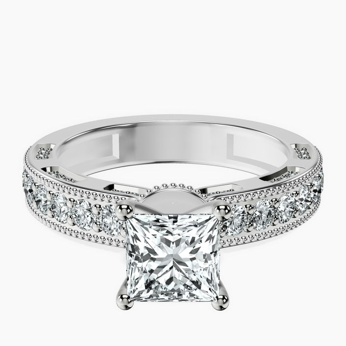 Platinum Regalia Milgrain Lab Diamond Ring front image