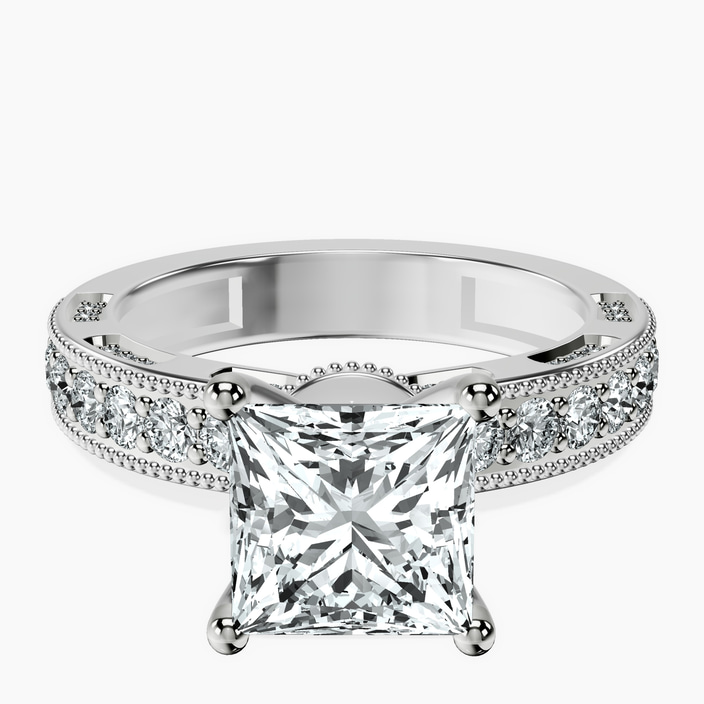 Platinum Regalia Milgrain Lab Diamond Ring front image