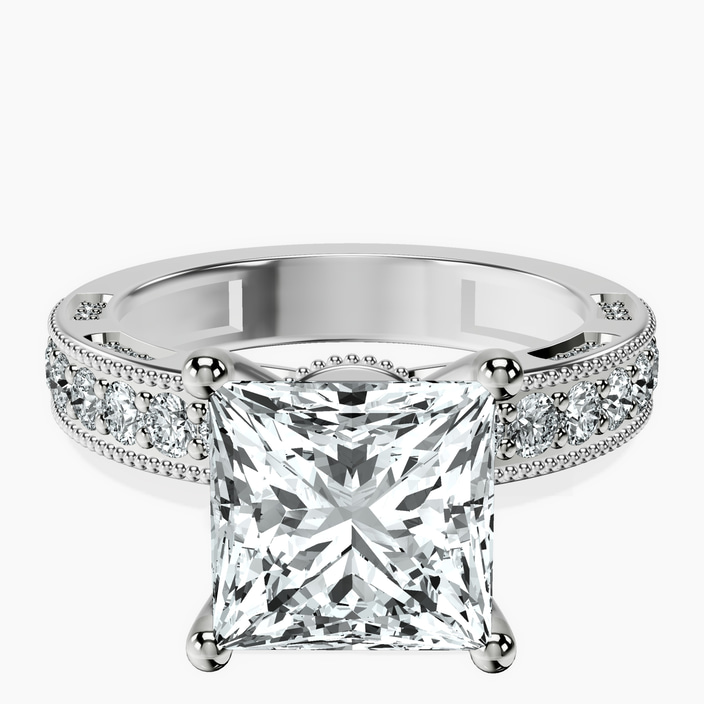 Platinum Regalia Milgrain Lab Diamond Ring front image
