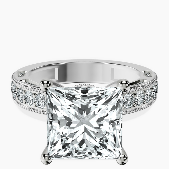 Platinum Regalia Milgrain Lab Diamond Ring front image