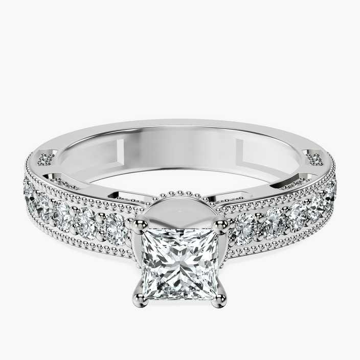 Platinum Regalia Milgrain Lab Diamond Ring front image