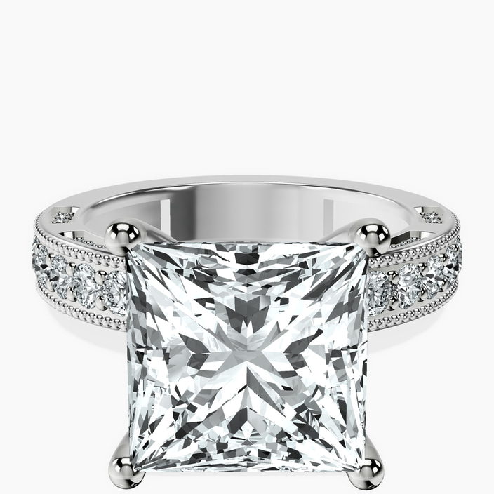 Platinum Regalia Milgrain Lab Diamond Ring front image