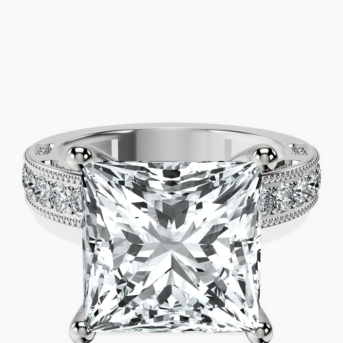 Platinum Regalia Milgrain Lab Diamond Ring front image