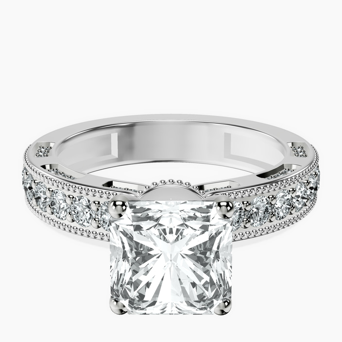 Platinum Regalia Milgrain Lab Diamond Ring front image