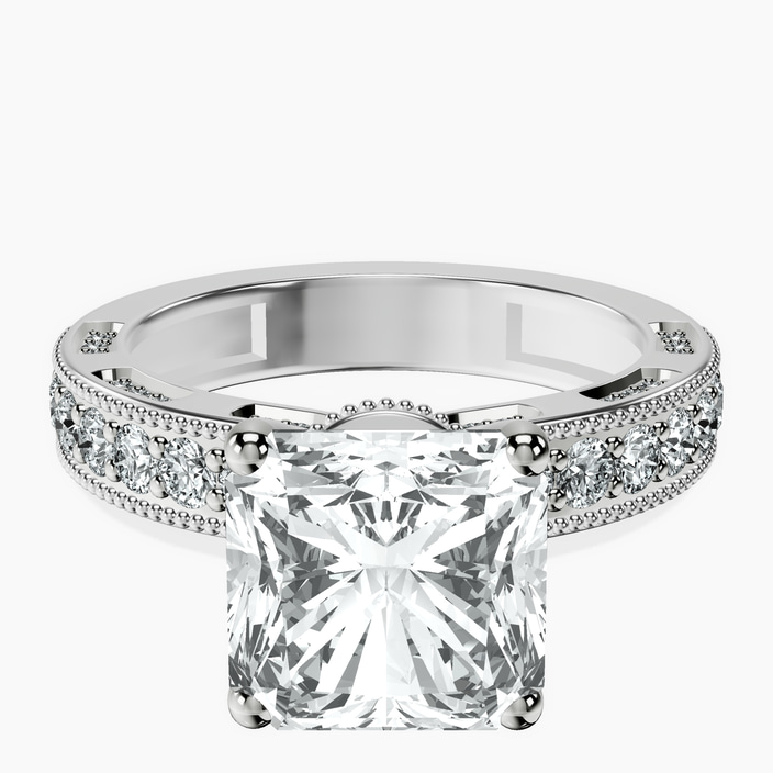 Platinum Regalia Milgrain Lab Diamond Ring front image