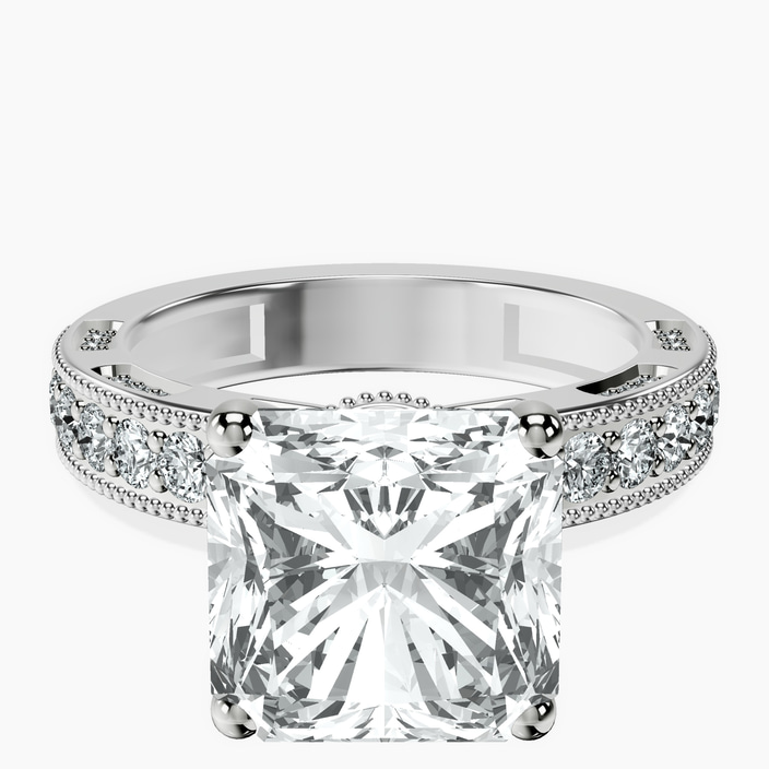 Platinum Regalia Milgrain Lab Diamond Ring front image
