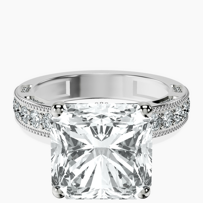 Platinum Regalia Milgrain Lab Diamond Ring front image