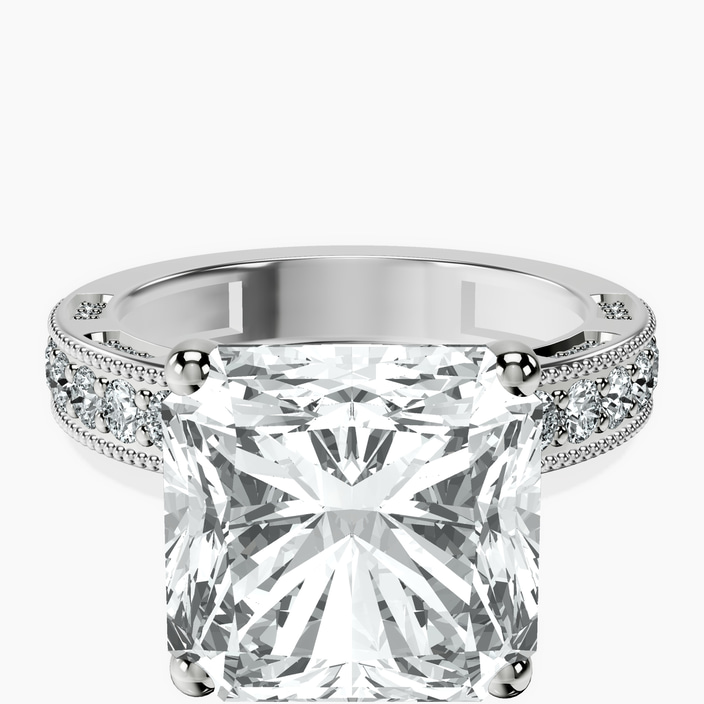 Platinum Regalia Milgrain Lab Diamond Ring front image