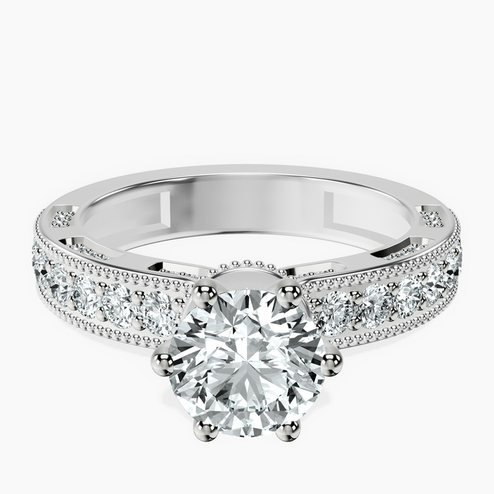 Platinum Regalia Milgrain Lab Diamond Ring front image