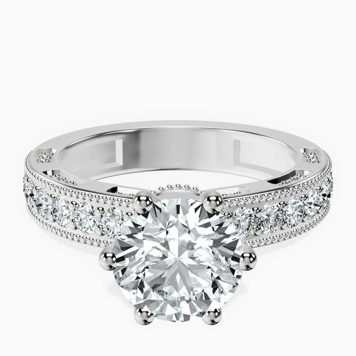 Platinum Regalia Milgrain Lab Diamond Ring front image