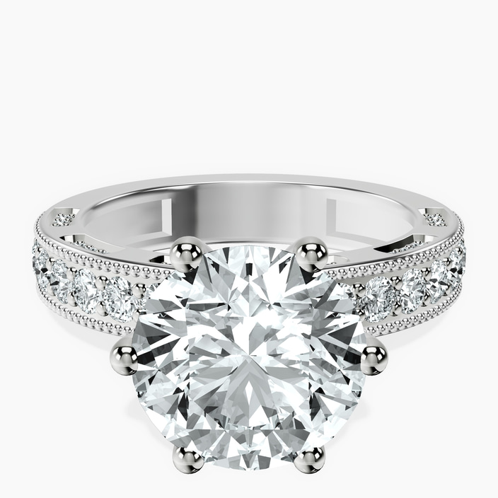 Platinum Regalia Milgrain Lab Diamond Ring front image