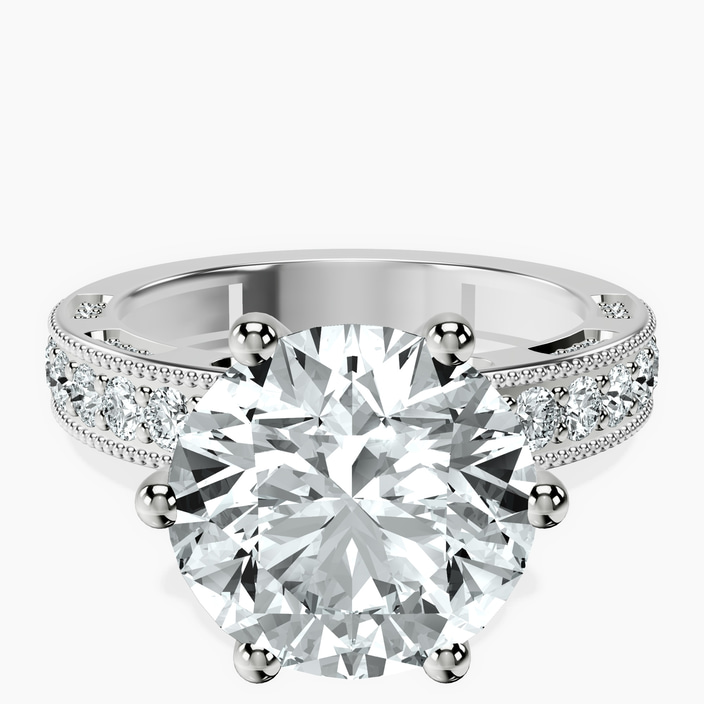 Platinum Regalia Milgrain Lab Diamond Ring front image