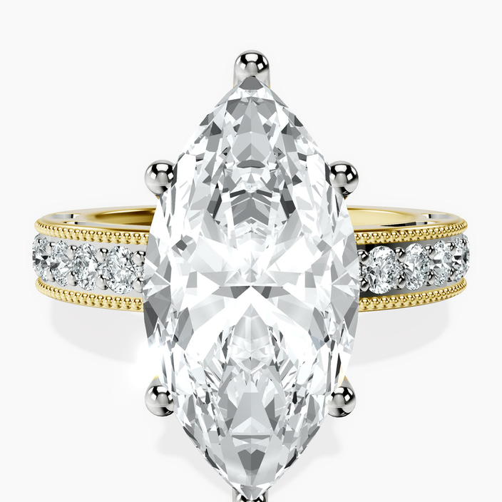 18kt Yellow Gold Regalia Milgrain Lab Diamond Ring front image