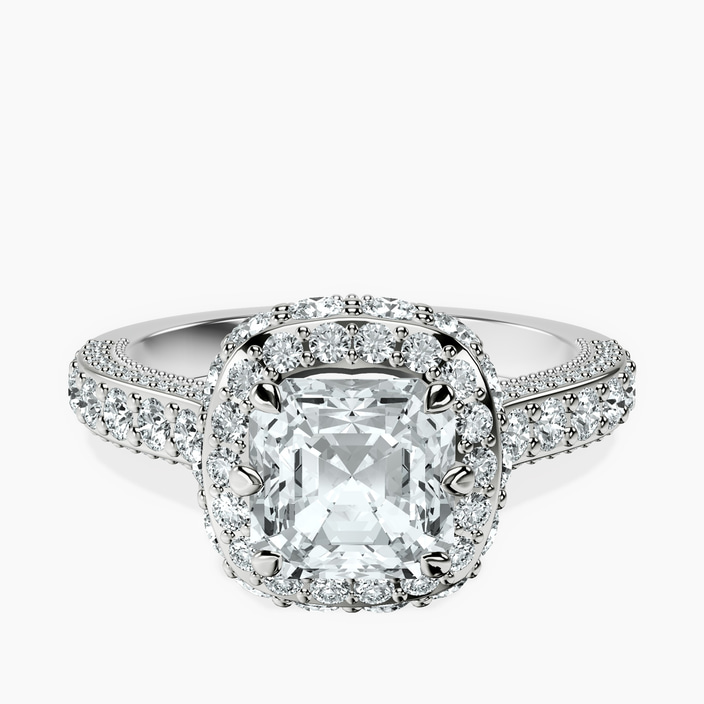 10kt White Gold Luxoré Vintage Allure Lab Diamond Ring front image