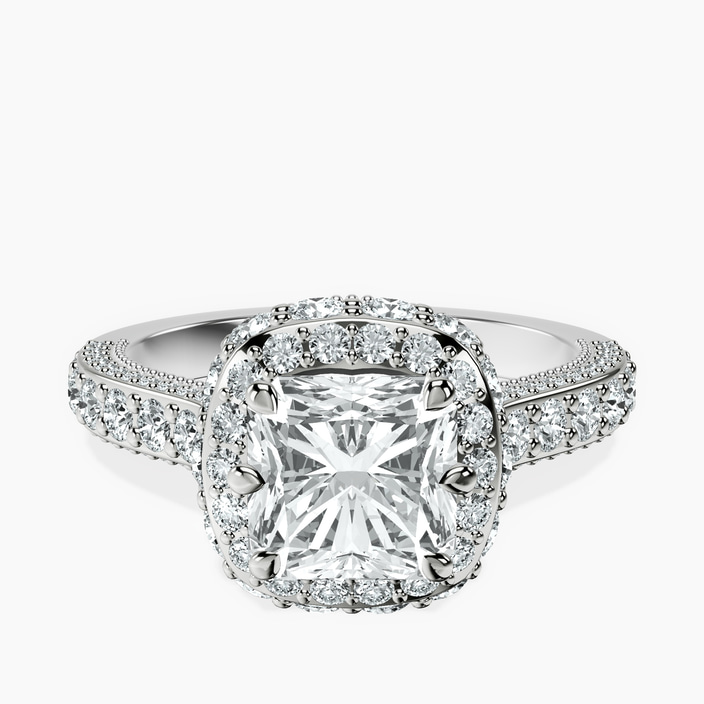 10kt White Gold Luxoré Vintage Allure Lab Diamond Ring front image