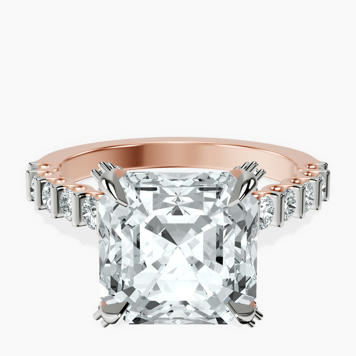 10kt Rose Gold Austria Cathedral Lab Diamond Ring front image