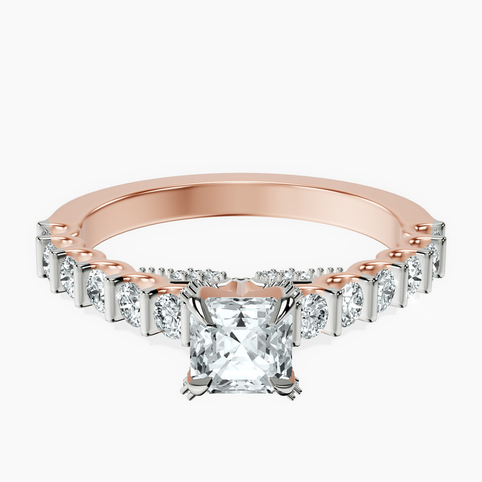 10kt Rose Gold Austria Cathedral Lab Diamond Ring front image