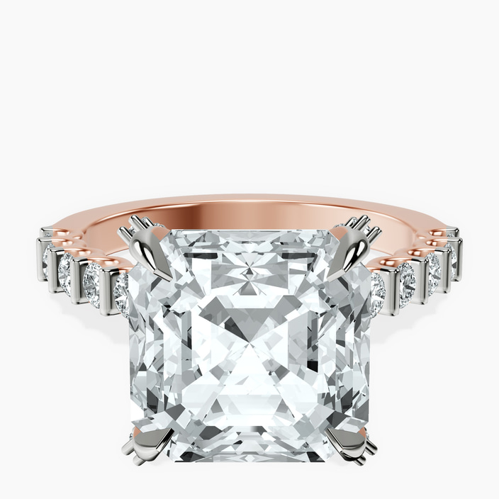 10kt Rose Gold Austria Cathedral Lab Diamond Ring front image