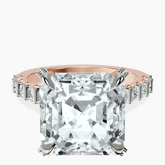 10kt Rose Gold Austria Cathedral Lab Diamond Ring front image