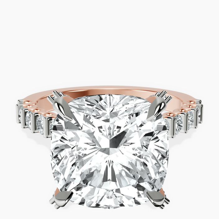 10kt Rose Gold Austria Cathedral Lab Diamond Ring front image