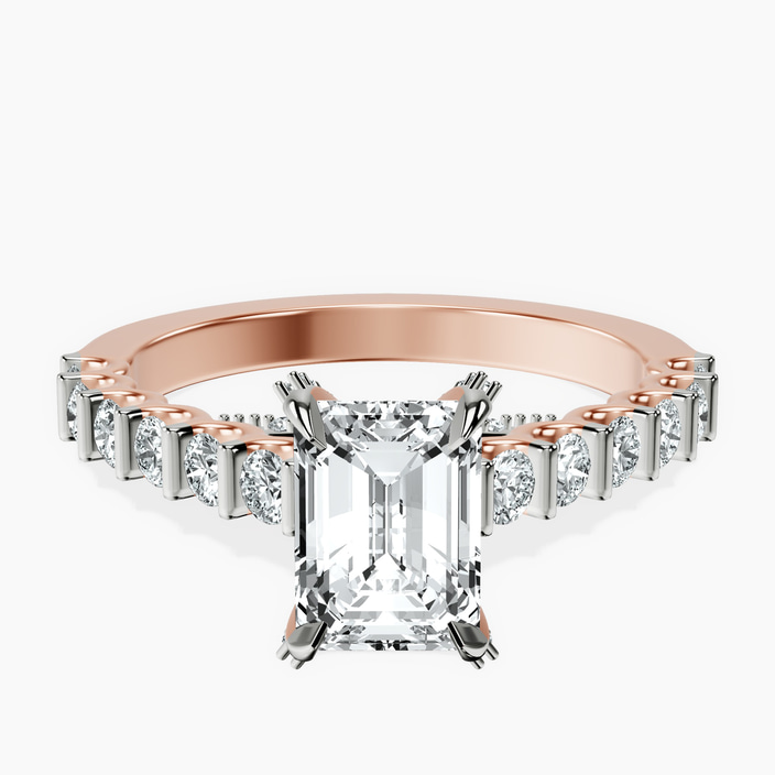 10kt Rose Gold Austria Cathedral Lab Diamond Ring front image