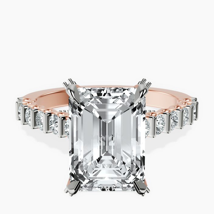 10kt Rose Gold Austria Cathedral Lab Diamond Ring front image