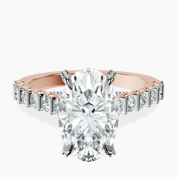 10kt Rose Gold Austria Cathedral Lab Diamond Ring front image