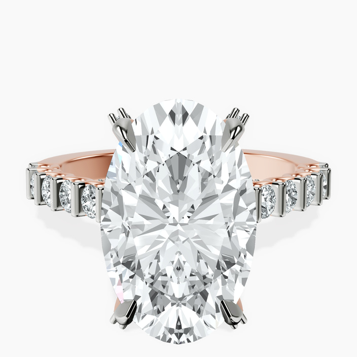 10kt Rose Gold Austria Cathedral Lab Diamond Ring front image