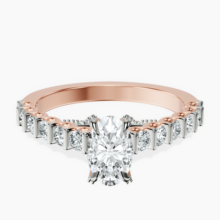 10kt Rose Gold Austria Cathedral Lab Diamond Ring front image