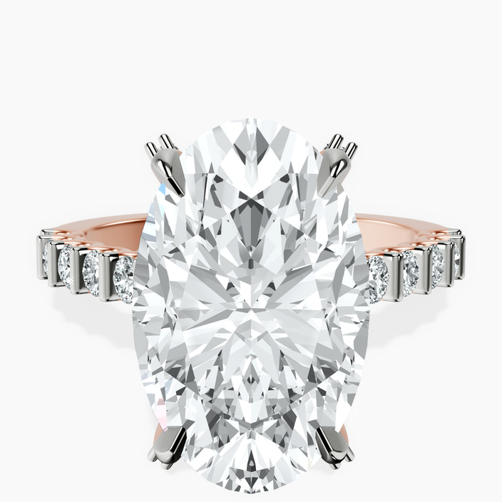 10kt Rose Gold Austria Cathedral Lab Diamond Ring front image