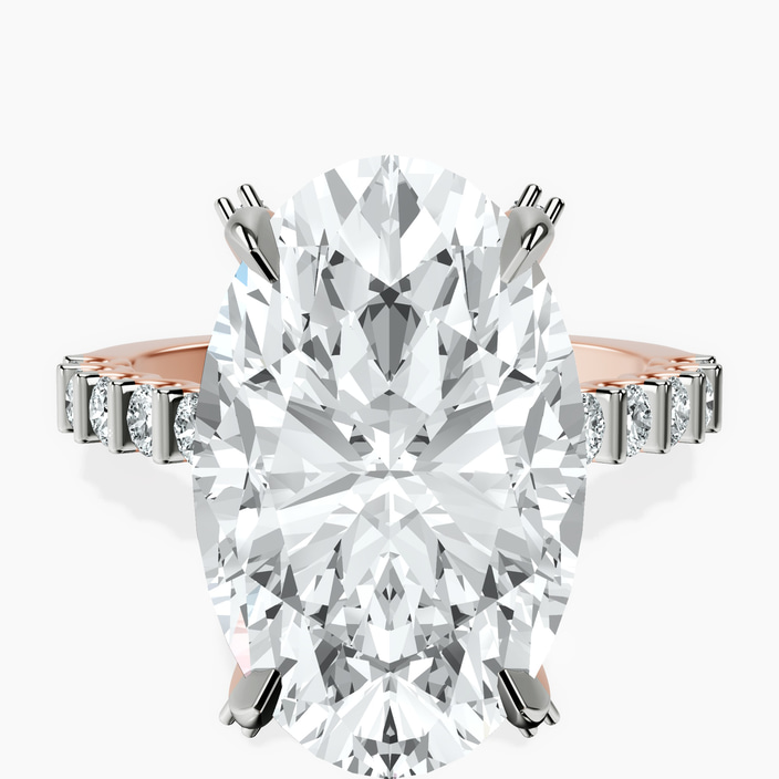 10kt Rose Gold Austria Cathedral Lab Diamond Ring front image