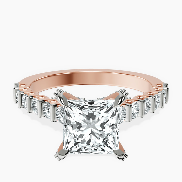 9ct Rose Gold Austria Cathedral Lab Diamond Ring front image